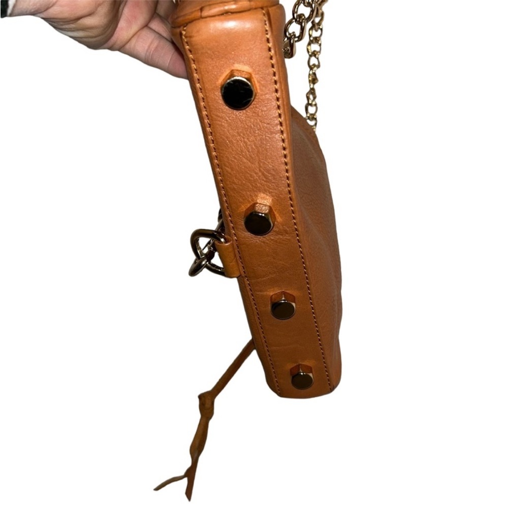 Rebecca Minkoff caramel brown gold hardware Crossbody bag Coachella - Picture 7 of 9